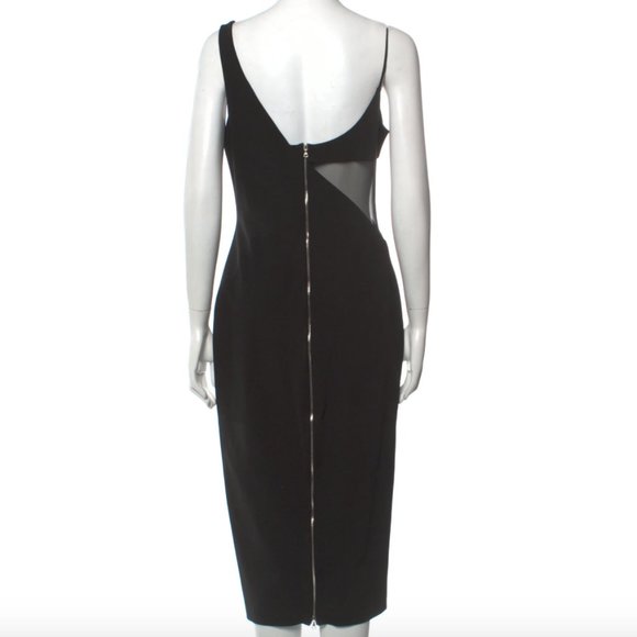 NWT DAVID KOMA Draped Tulle Crepe Midi Dress (Size UK10/US6) - Picture 2 of 8